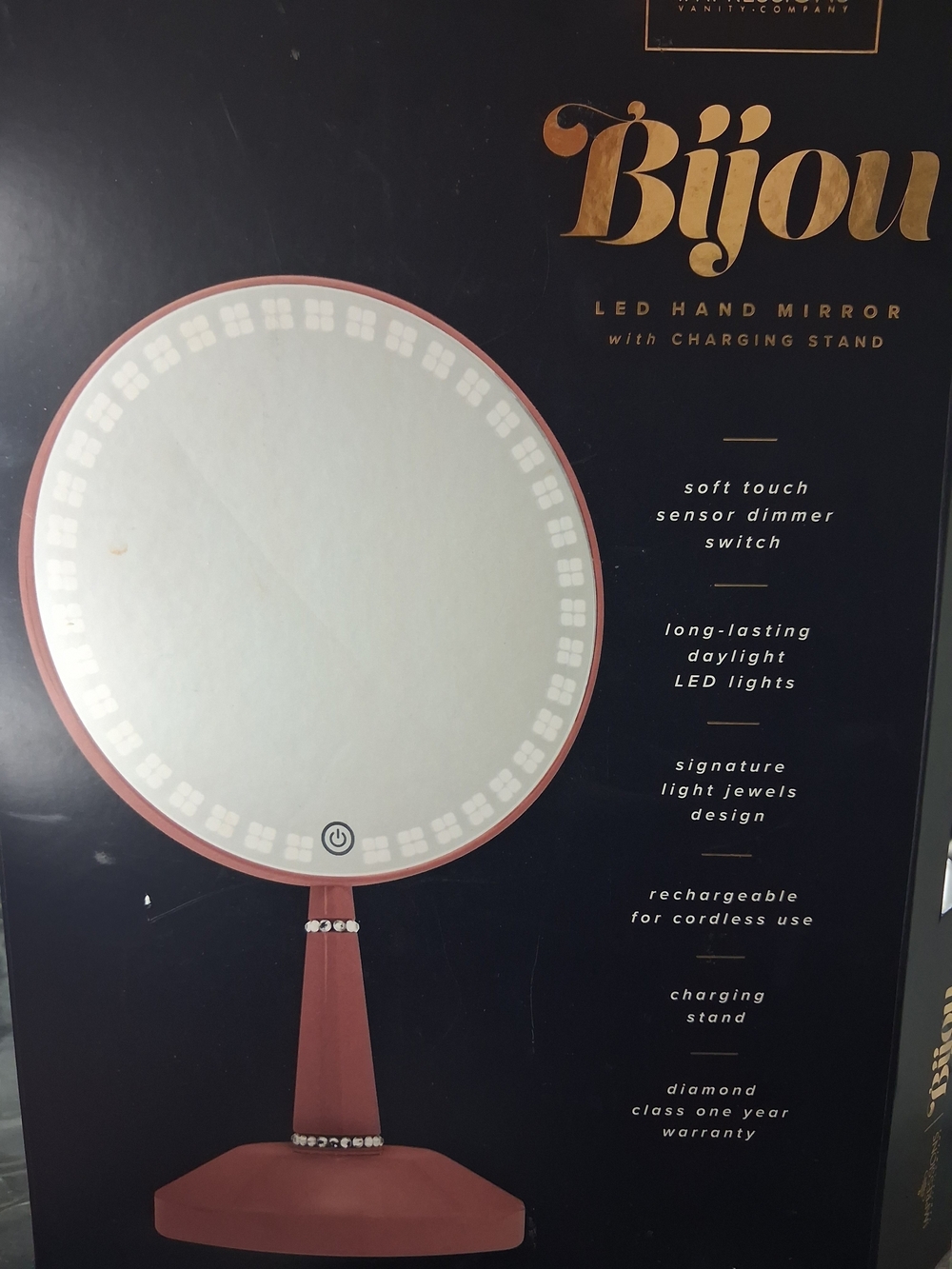 Impressions Bijou LED Hand Mirror - Rose Gold - Picture 6 of 9